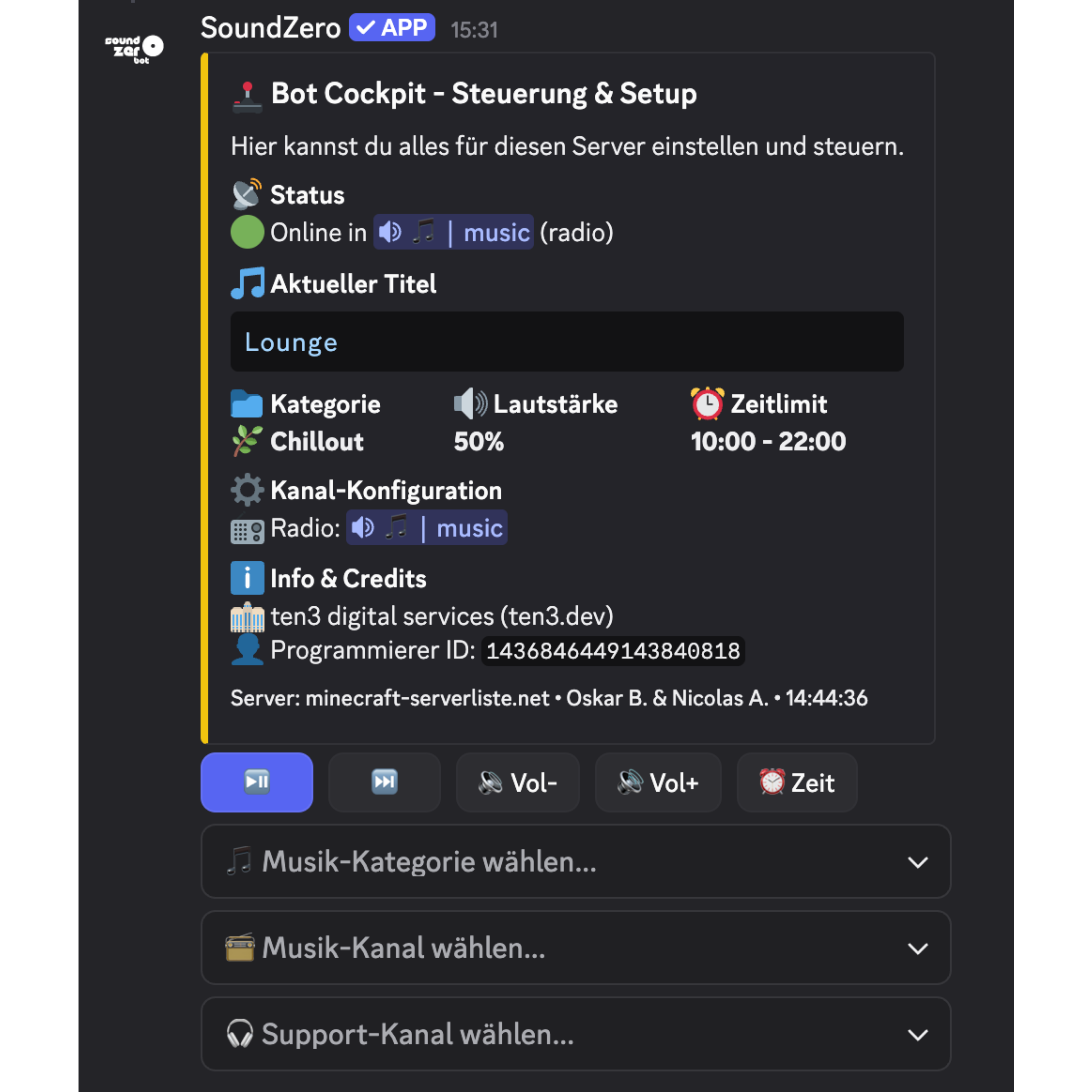 Sound Zero Web Interface